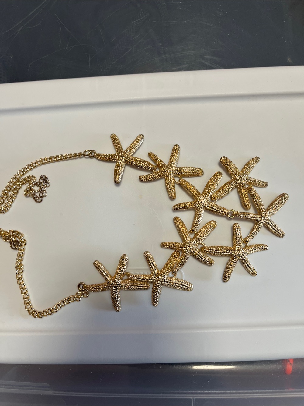Gold color Starfish Statement Necklace - Women Jewelry.